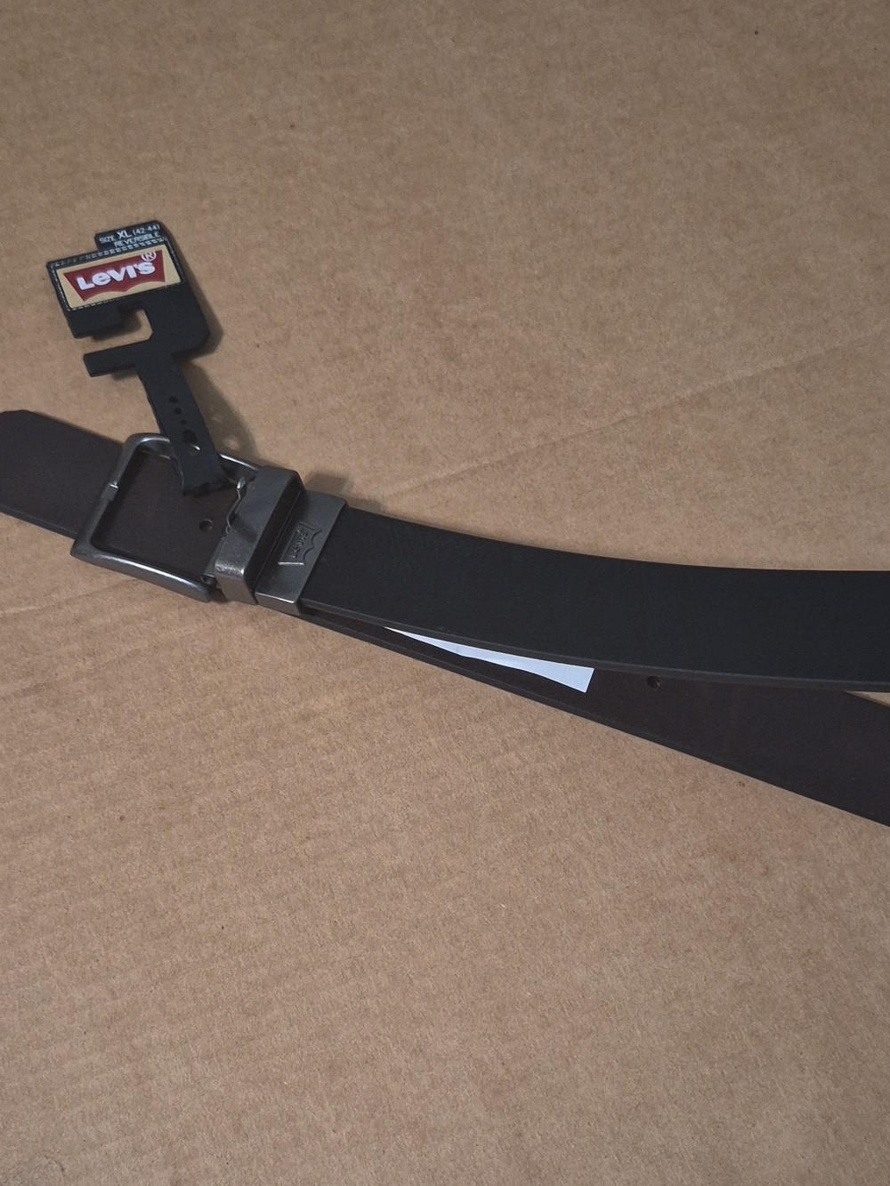 Levi's Men's Black/Brown Reversible Leather Belt with Metal Buckle